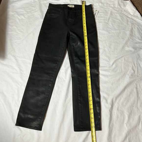 NEW L’AGENCE jeans Alexia high Rise crop Cigarette black coated jeans size 25 - Picture 12 of 16